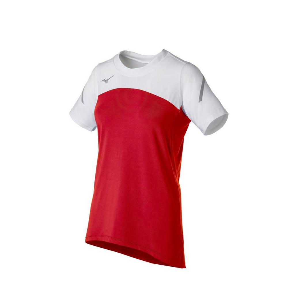 Mizuno Techno VII Short Sleeve - Bayan Forma - Kırmızı/Beyaz Türkiye (LQSZAN-273)